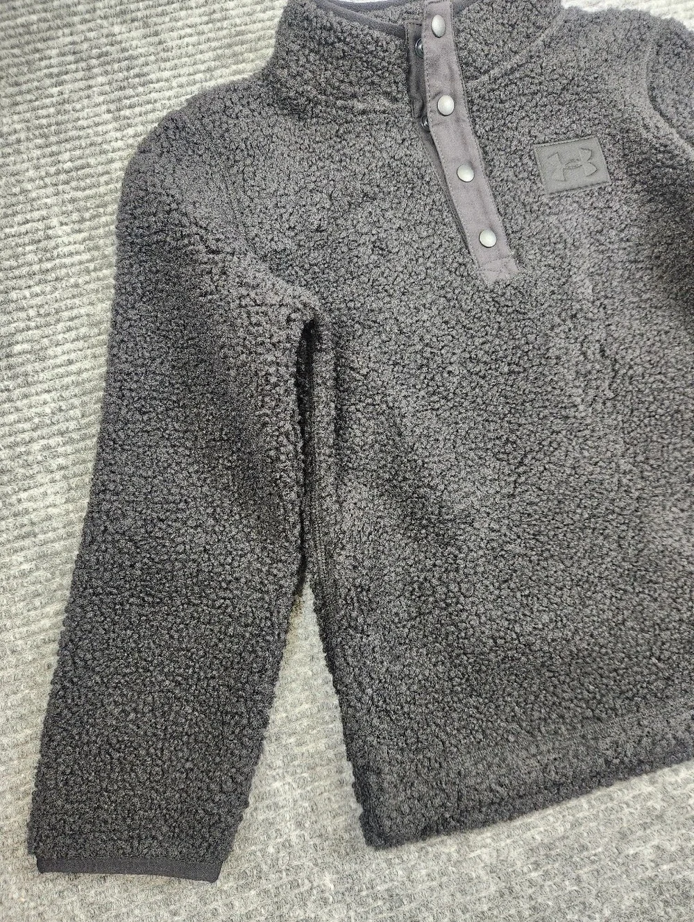 Under Armour Kids Sherpa Quarter-Snap Pullover Sz:6 NWT Black Teddy Pockets
